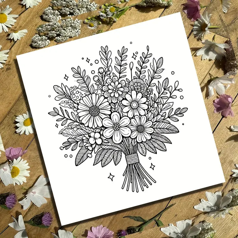 Blooming Flowers coloring book värityskirja