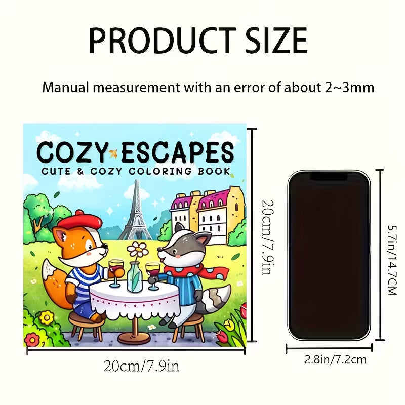 cozy escapes coloring book värityskirja