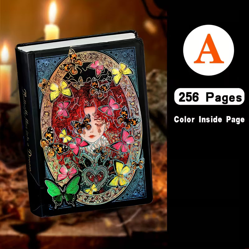 256 sivua, eloisa vintage kovakantinen muistikirja, A5