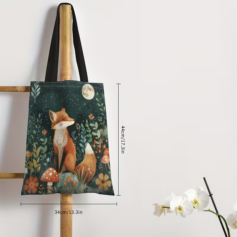 1 kpl sarjakuvakettu-kankainen kangaskassi