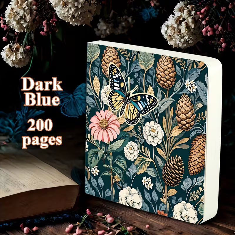 1 kpl perhosaiheinen 200-sivuinen luonnoskirja