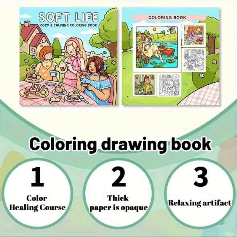 Tulossa pian! Soft life Värityskirja