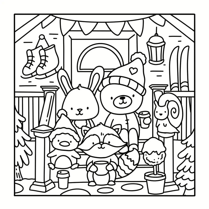 Winter hygge coloring book värityskirja