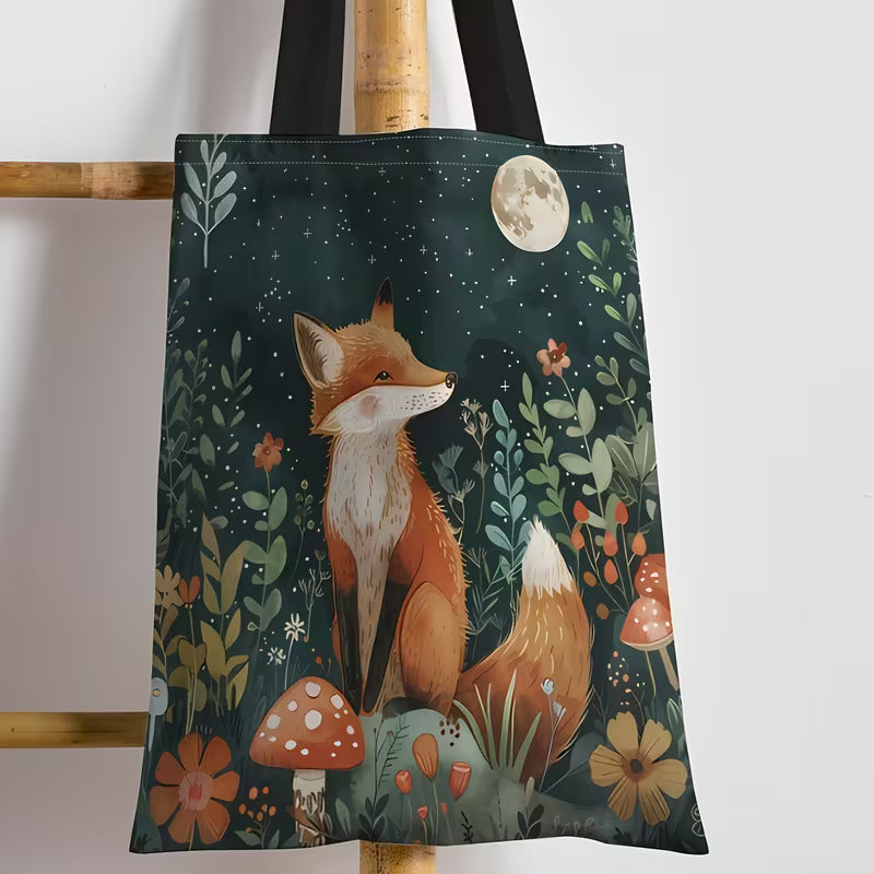 1 kpl sarjakuvakettu-kankainen kangaskassi