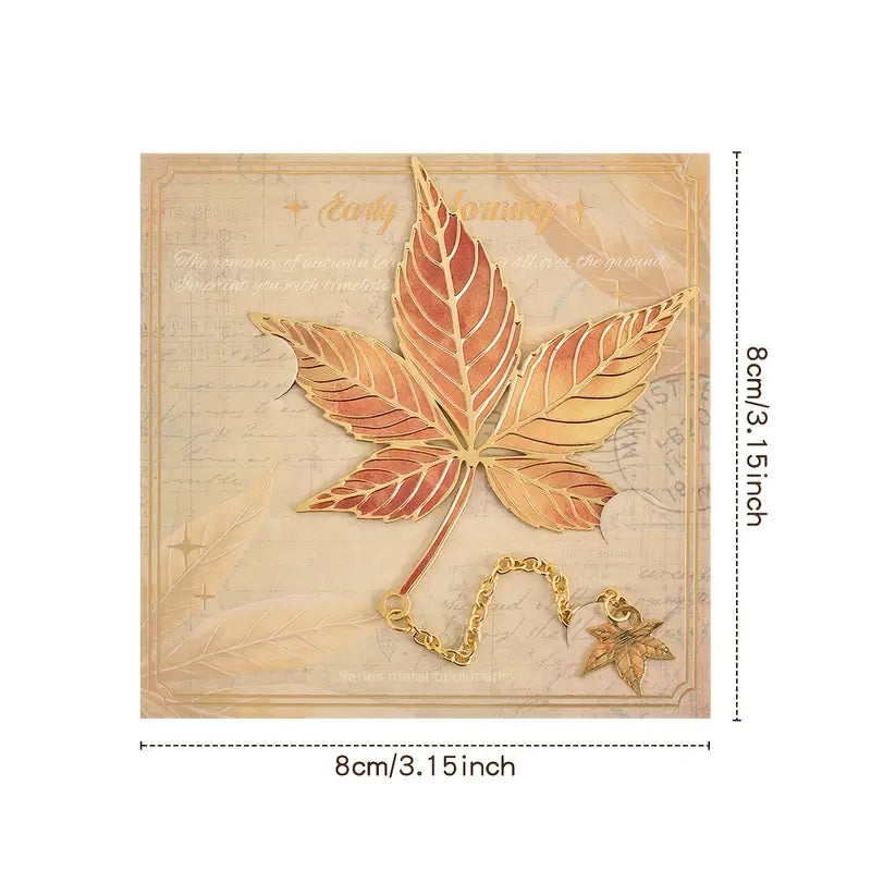 1 kpl Vintage Autumn Leaves -ontot pronssimetalliset kirjanmerkit
