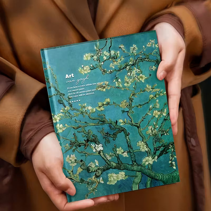 A4, Van Gogh Art Hardface -päiväkirja - 240 sivua, kovakantinen muistikirja - vintage-öljymaalauskuvio, paksu yliopiston käsikirja, sopii toimistotarvikkeisiin