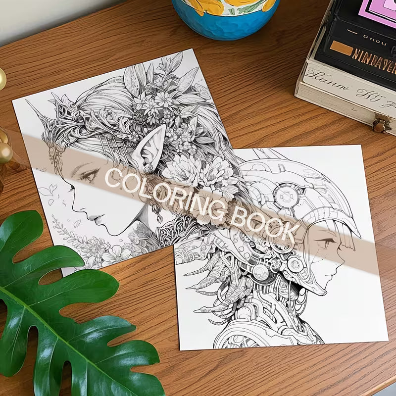 2D robot coloring book värityskirja