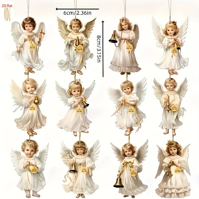 6kpl jouluista 2D-tasaista puista riippuvaa koristetta