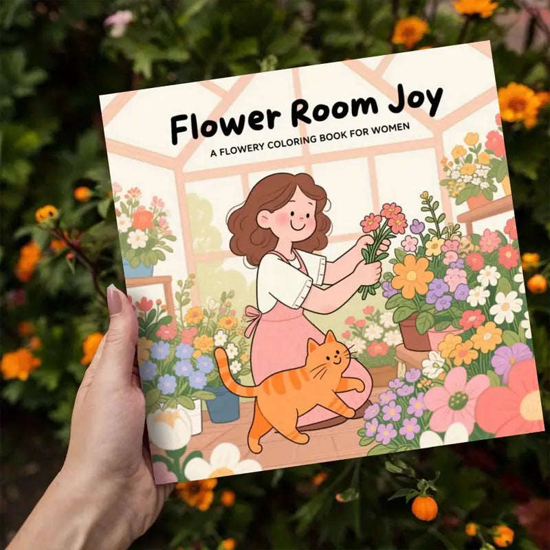 Flower room joy coloring book värityskirja