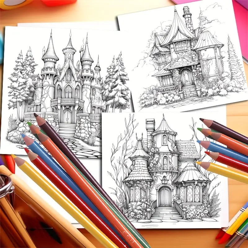 Forest Castle  coloring book värityskirja