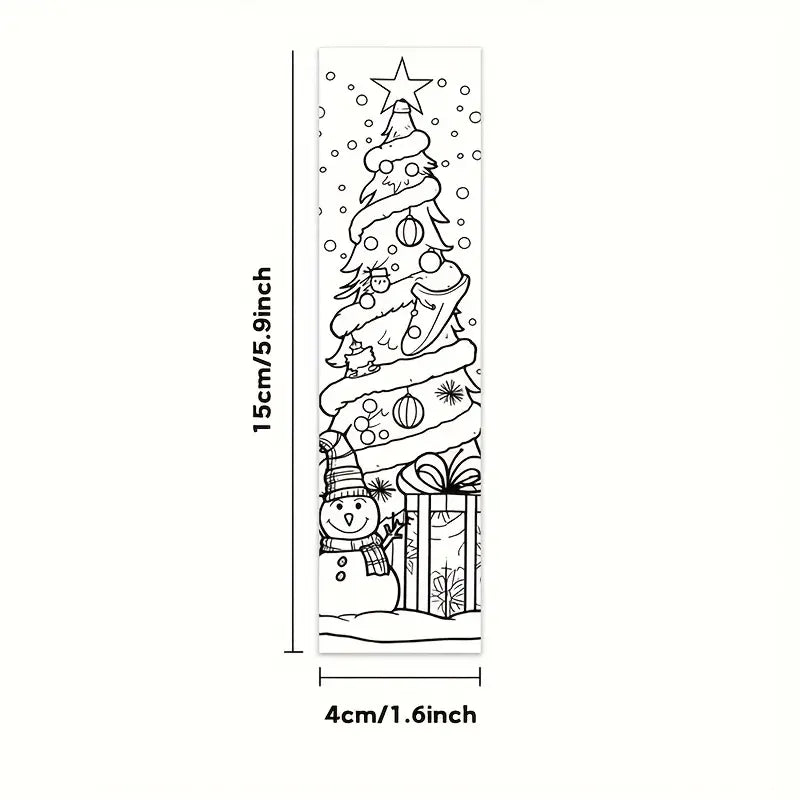 1 kpl satunnaisia joulukirjanmerkkejä väritettäväksi