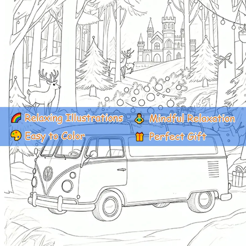 Snowy Christmas coloring book värityskirja