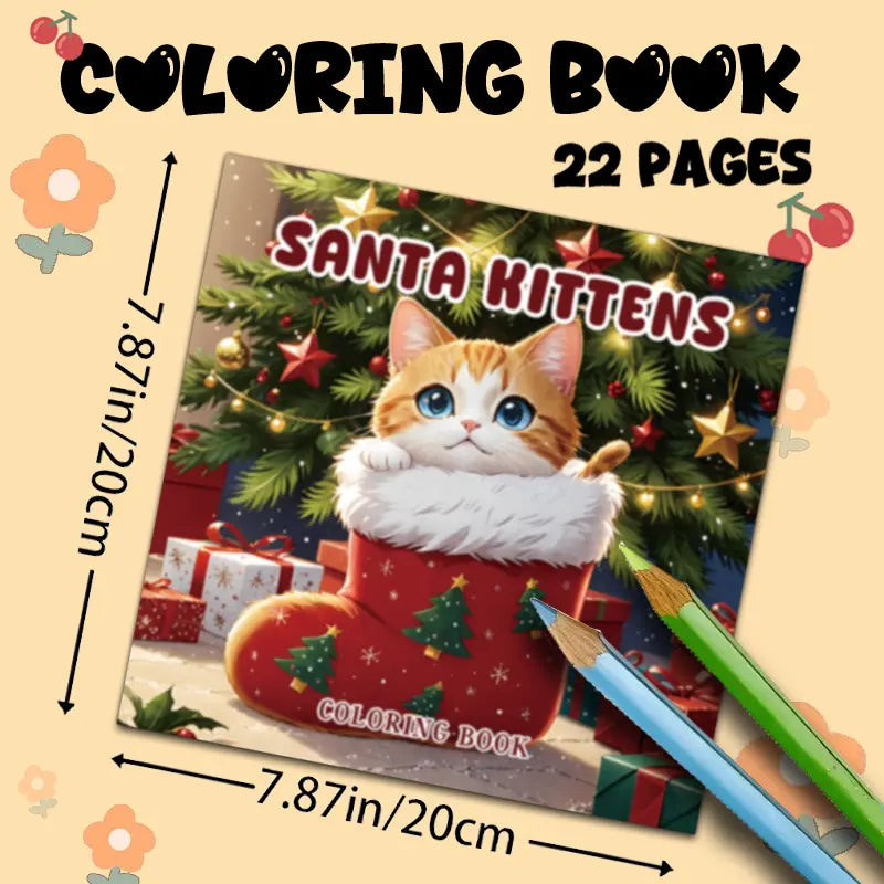 Santa kittins coloring book värityskirja