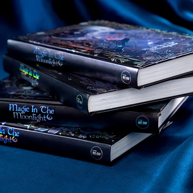 Tähtien ja kuun taika -kovakantinen muistikirja - 256 sivua, vintage-eurooppalainen muotoilu