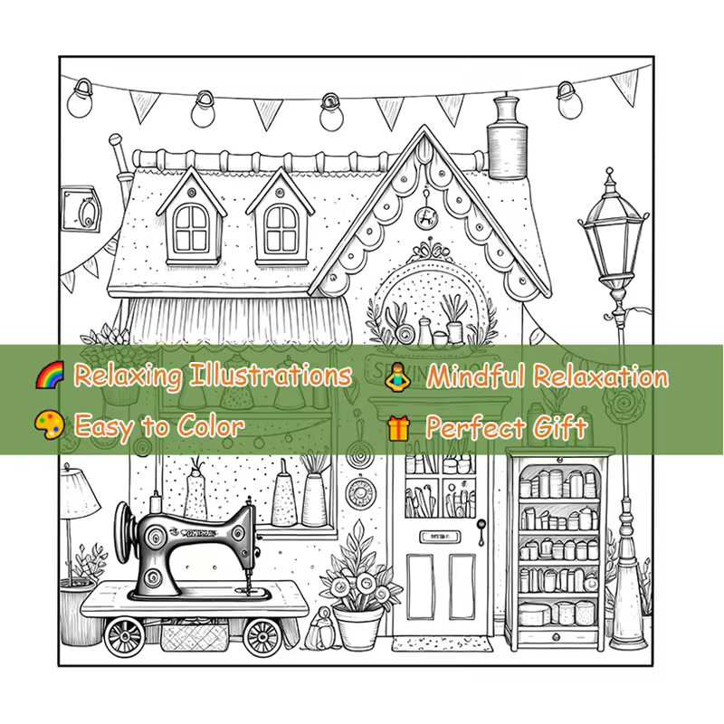 Sewing Shopcoloring book värityskirja