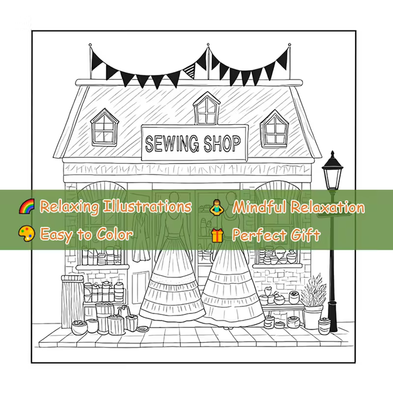 Sewing Shopcoloring book värityskirja