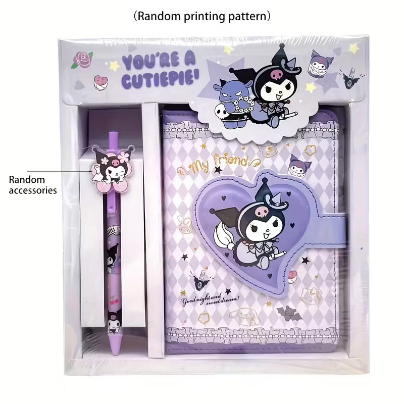 1 setti Sanrio-muistikirja ja -kynäsetti