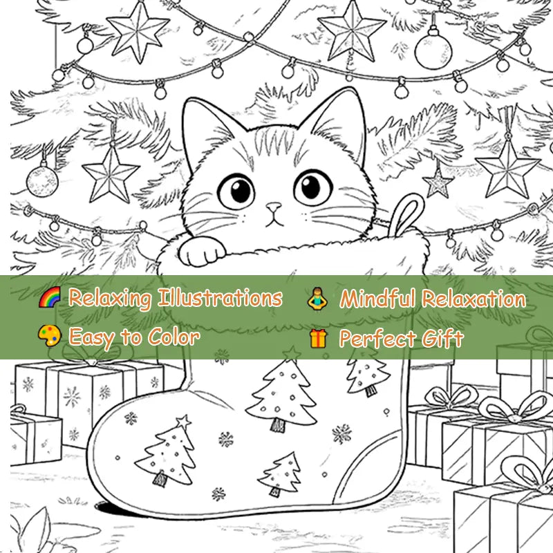 Santa kittins coloring book värityskirja