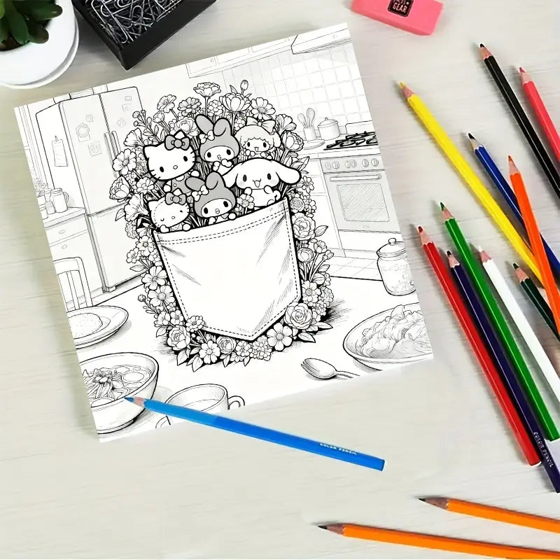 Hello Kitty and Friends coloring book värityskirja