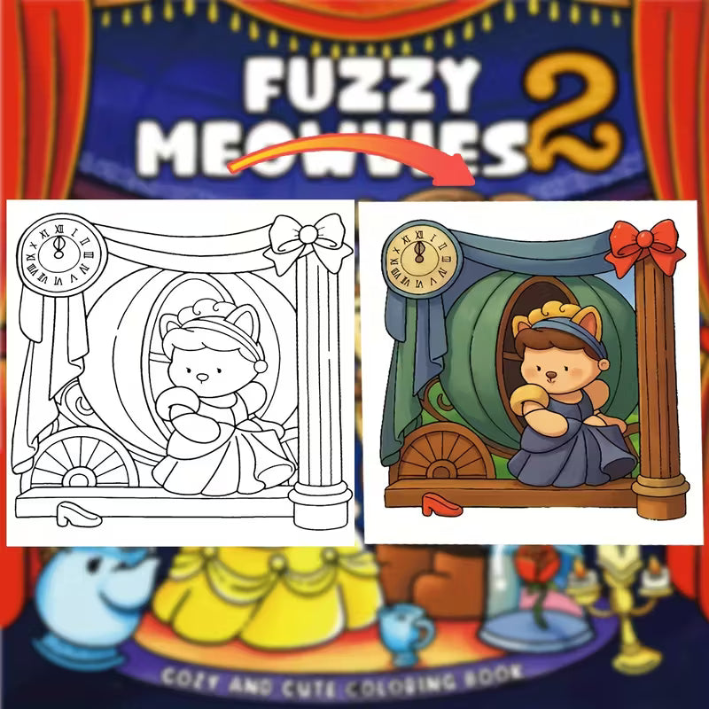 Fuzzy meowies Värityskirja coloring book