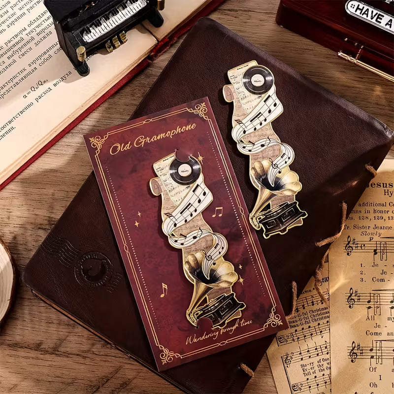 1 kpl vintage-nuottikirjanmerkki nuottikirjoituksella