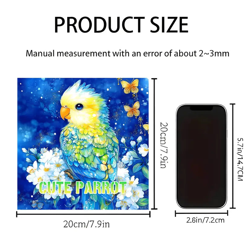 Cute parrot coloring book värityskirja