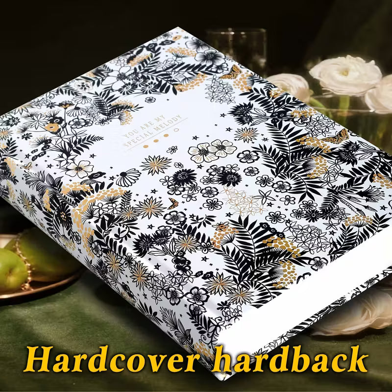 Vintage-kukkaisaiheinen kovakantinen luonnoskirja - 320 paksua sivua