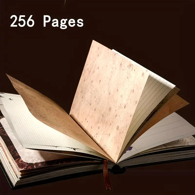 256 sivua, eloisa vintage kovakantinen muistikirja, A5