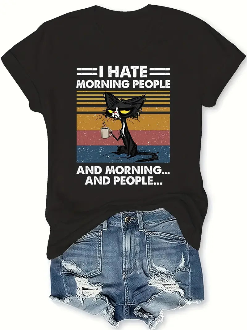 1kpl I Hate Morning People" Graafinen T-paita XXL