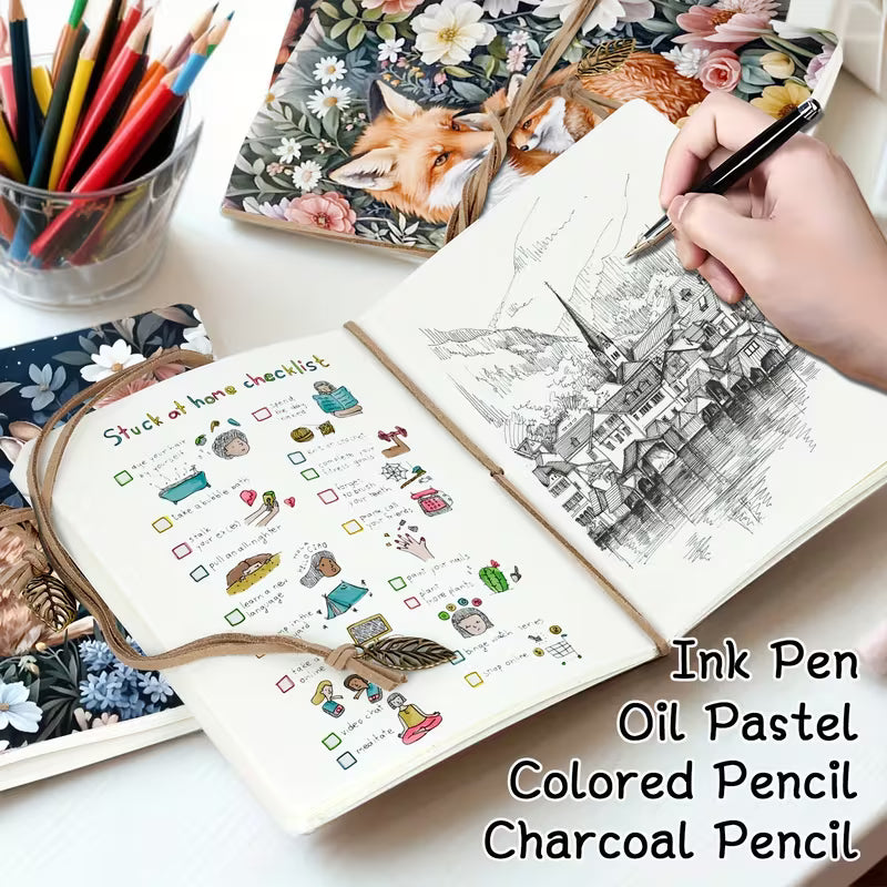 A5 ja 80-sivuinen retro-kettueläinluonnoskirja