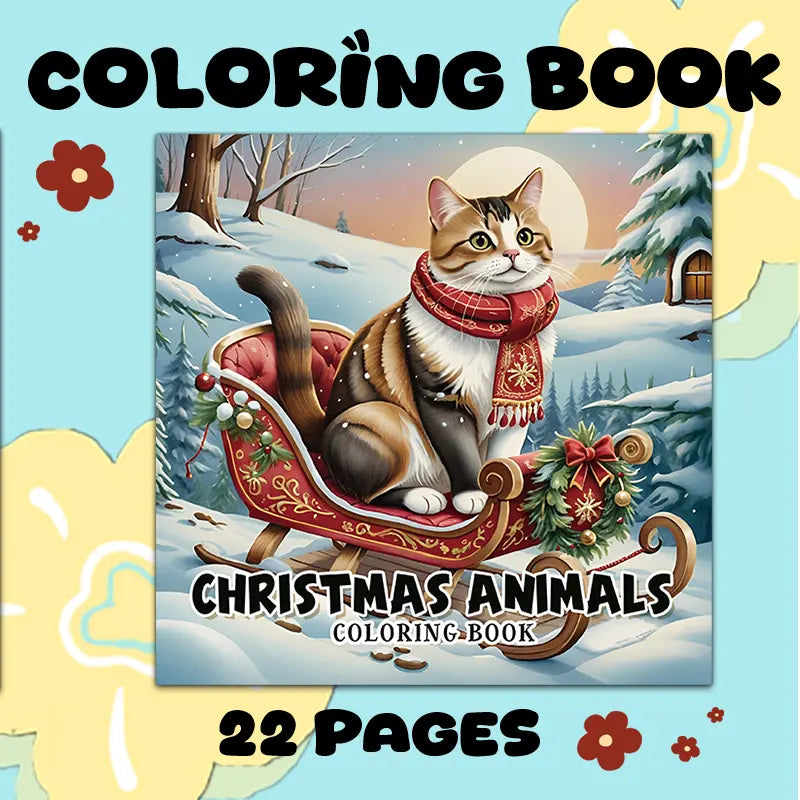 Christmas animals coloring book värityskirja