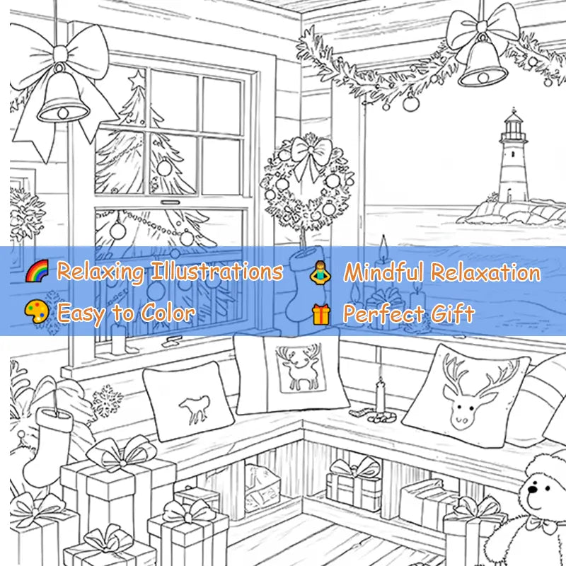 Happy christmas coloring book värityskirja