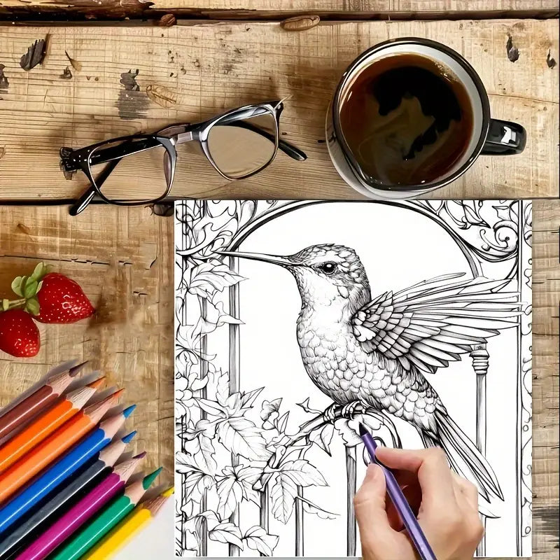 Charming Hummingbird coloring book värityskirja