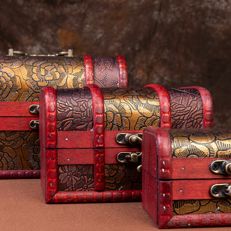 3kpl käsintehty vintage-tyylinen puinen rasiasarja