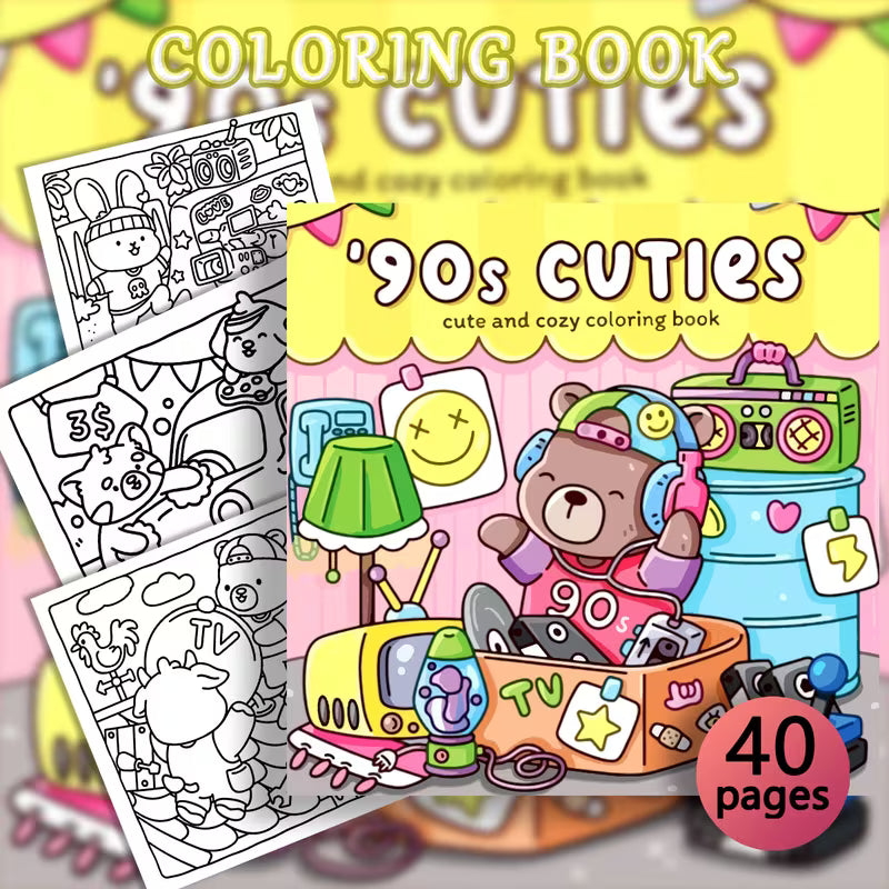 90s Cuties coloring book Värityskirja