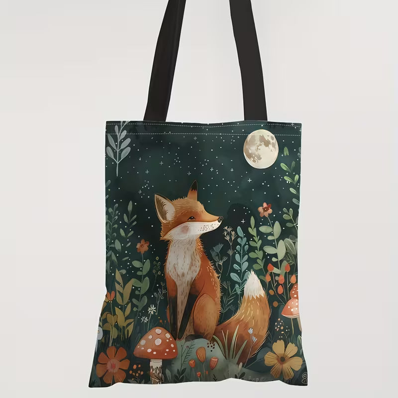 1 kpl sarjakuvakettu-kankainen kangaskassi