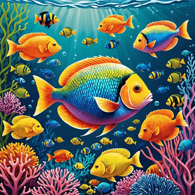 Fish coloring book värityskirja