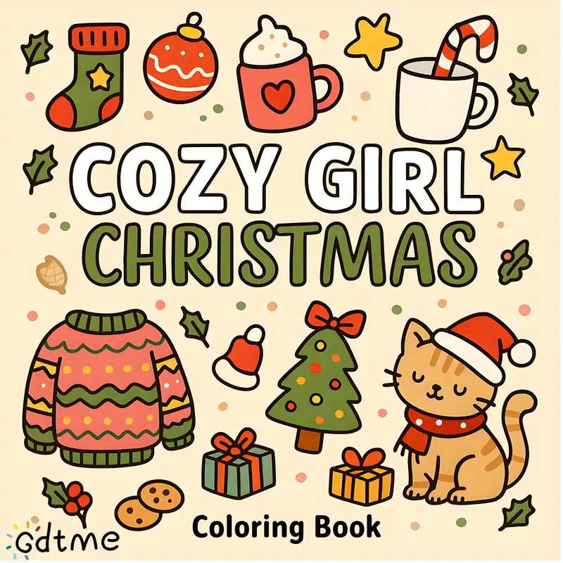 Cozy girl christmas coloring book värityskirja