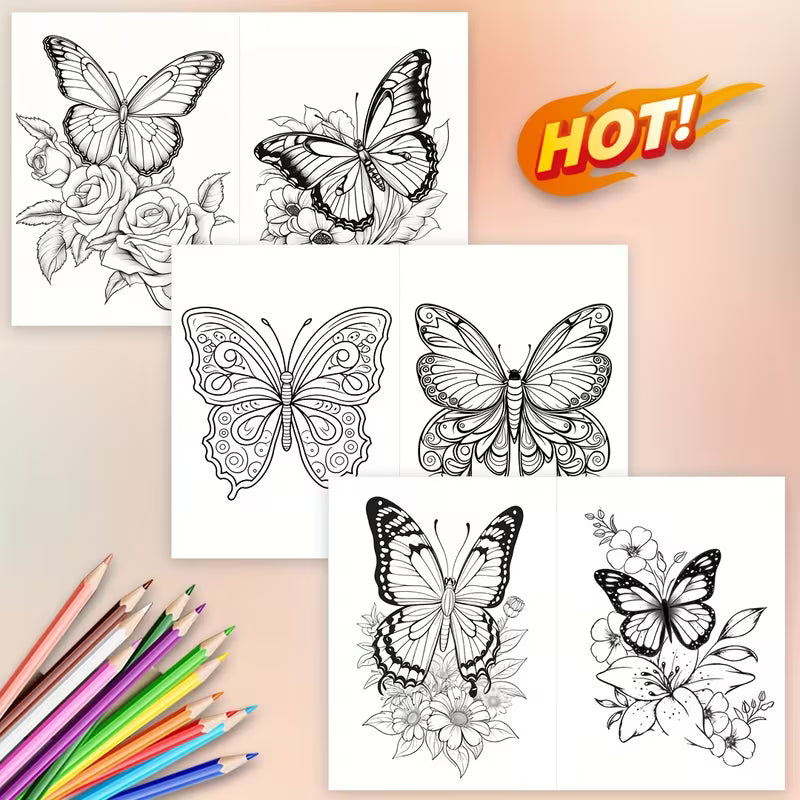 Butterfly Mandala coloring book värityskirja