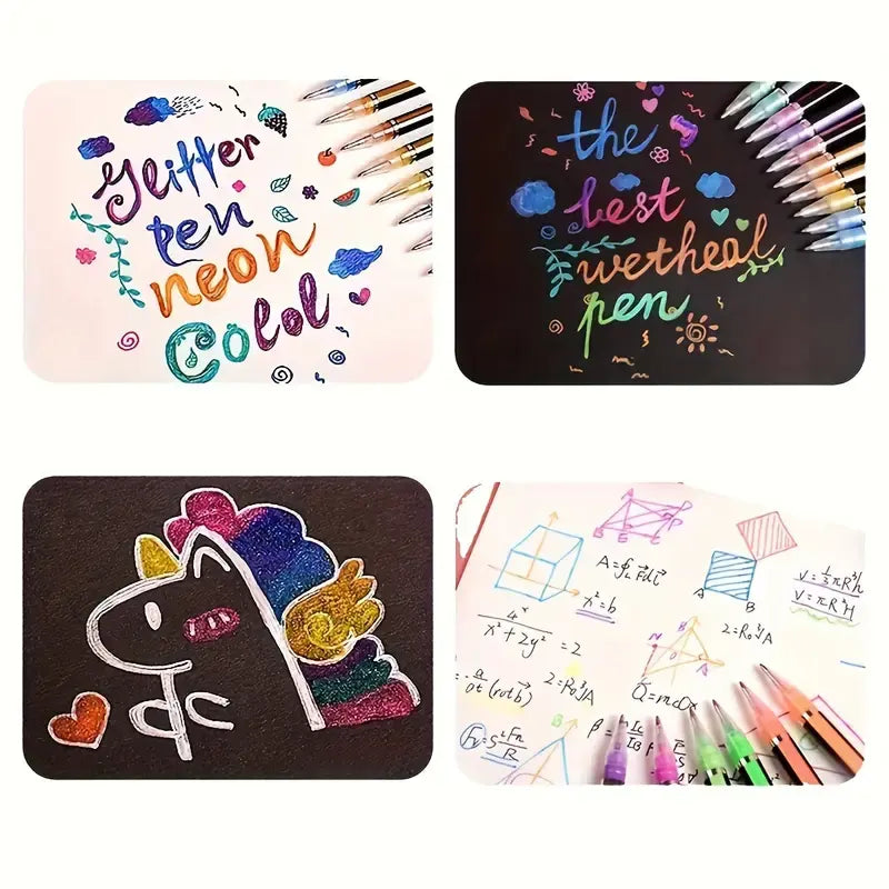 24 metallista kimallusta sisältävää vesivärikynää