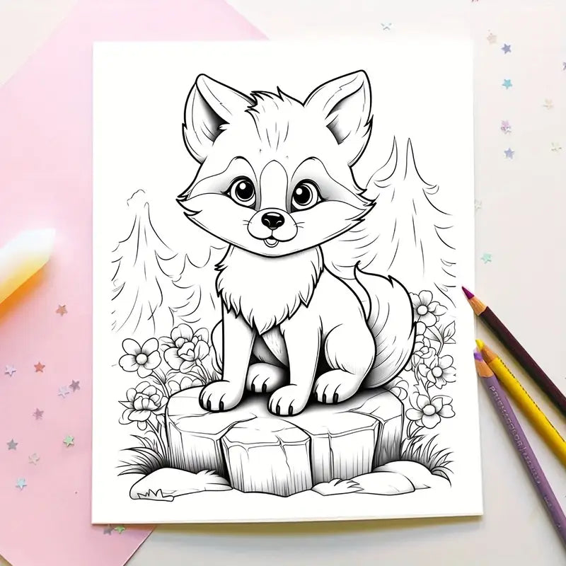 Cute animals coloring book värityskirja