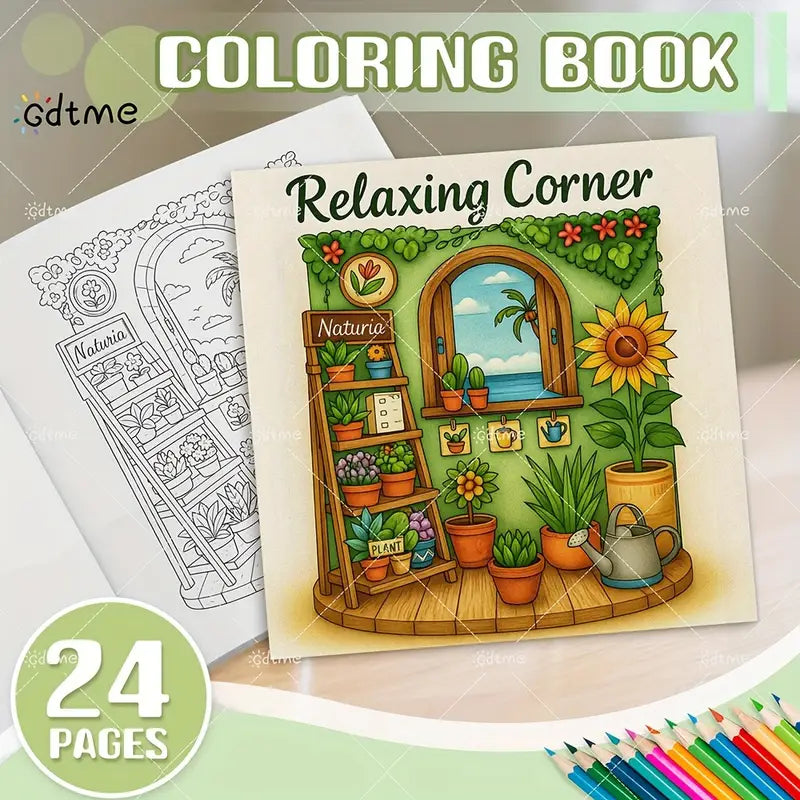 Relaxing corner coloring book värityskirja