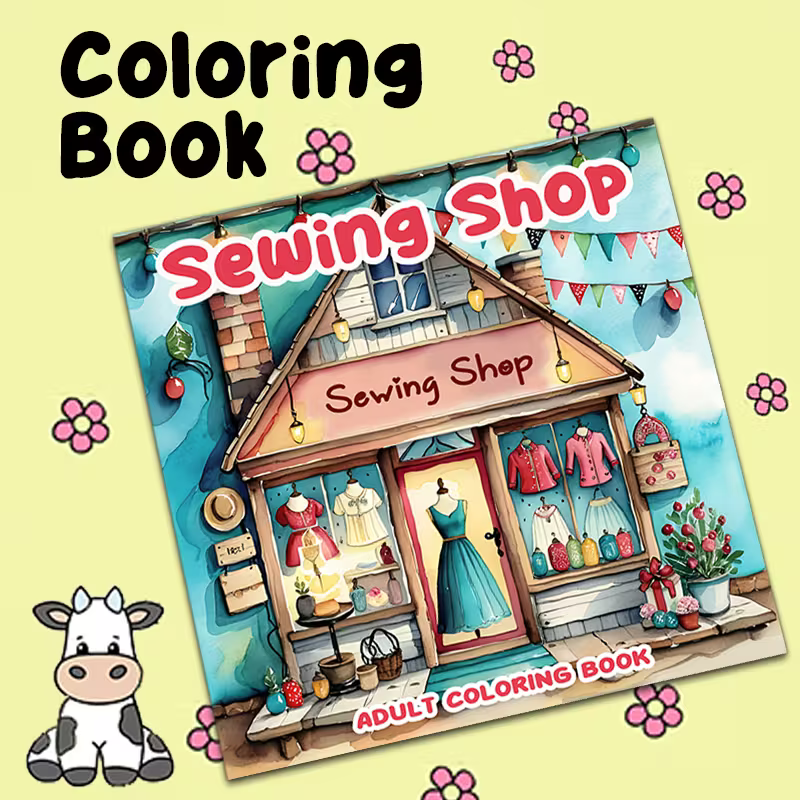 Sewing Shopcoloring book värityskirja