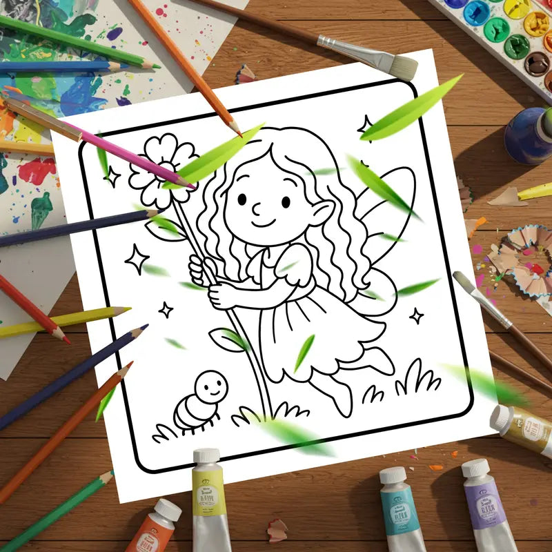 Flower fairy coloring book värityskirja