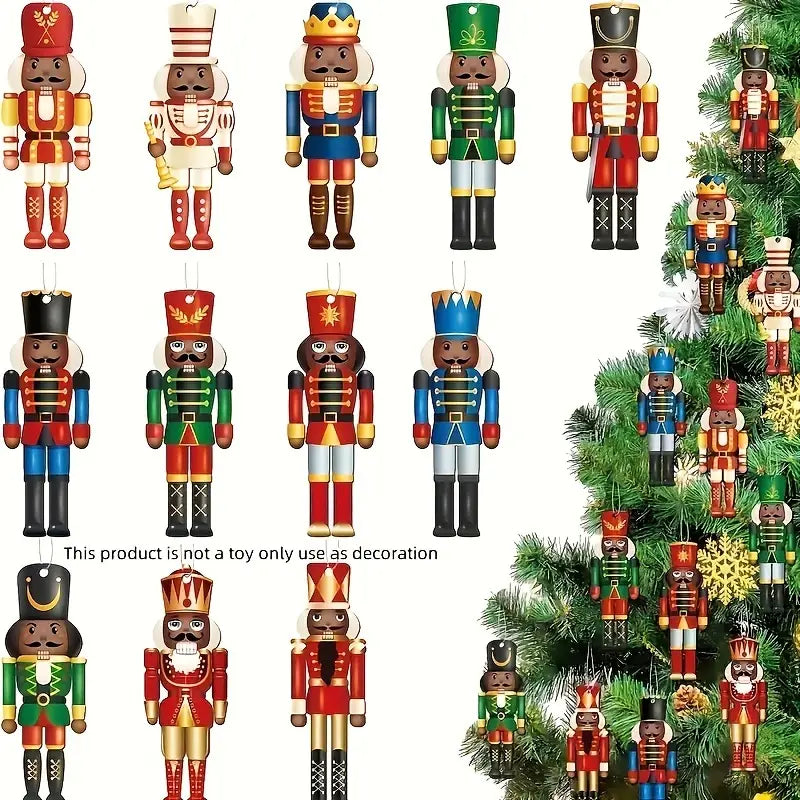 24 kpl puisia joulukoristeita, pähkinänsärkijä