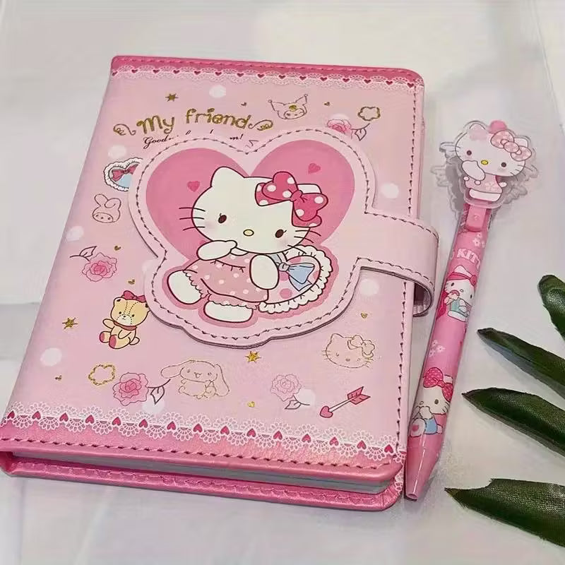 1 setti Sanrio-muistikirja ja -kynäsetti