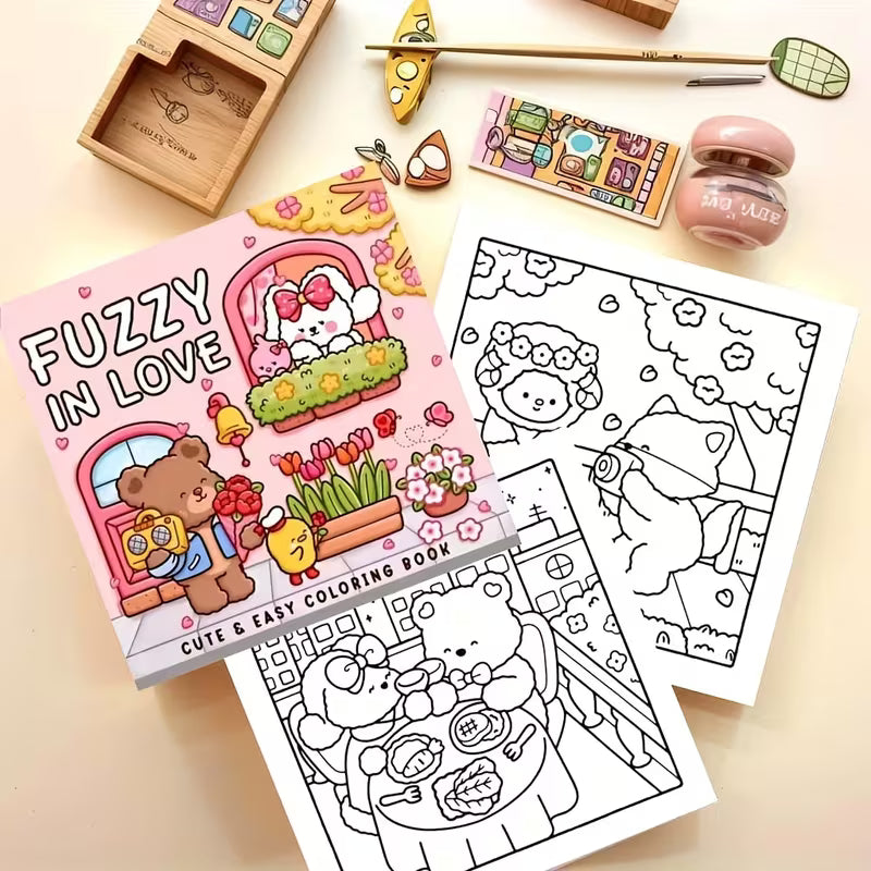 Fuzzy in love 24 pages coloring book Värityskirja