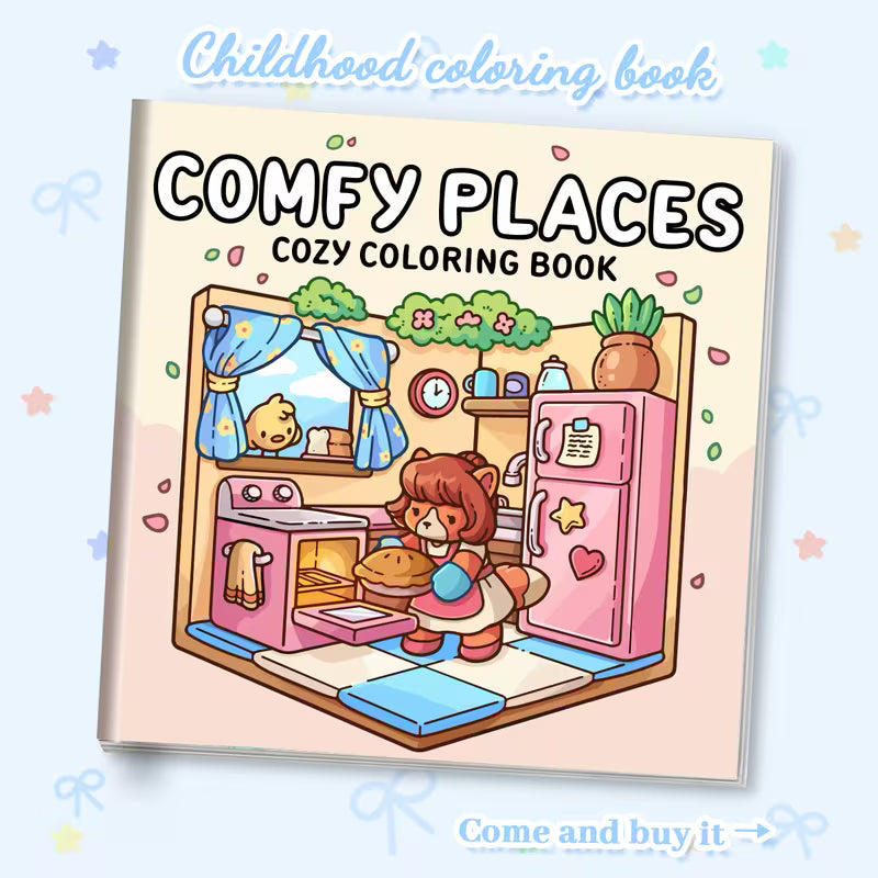Comfy places coloring book värityskirja 40 pages