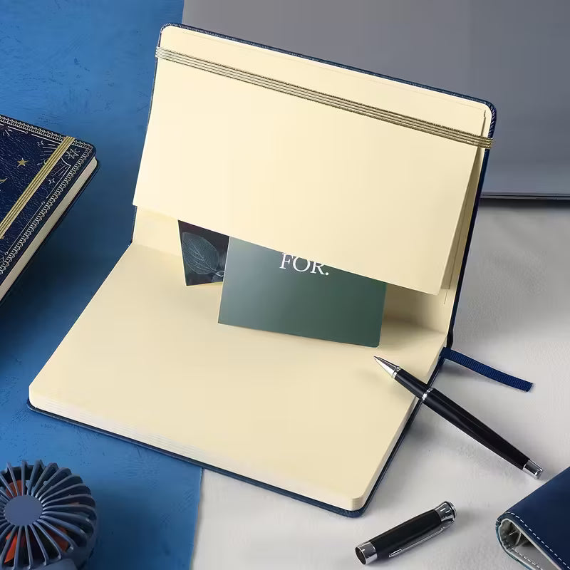 200-sivuinen A5 kovakantinen muistikirja - 80 GSM paksua paperia, viivoitettuja sivuja, aurinko- ja kuuaihe