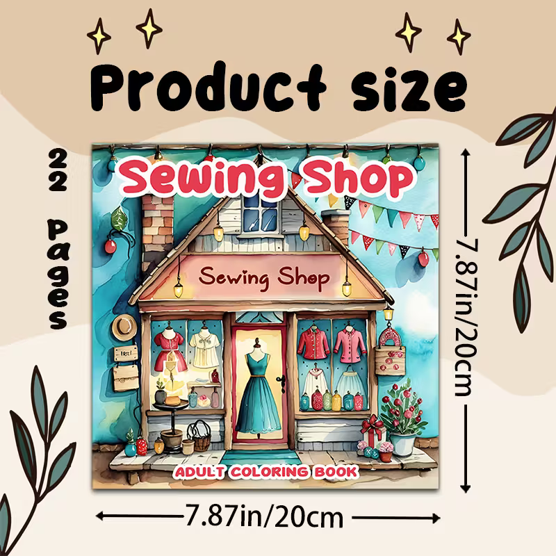 Sewing Shopcoloring book värityskirja